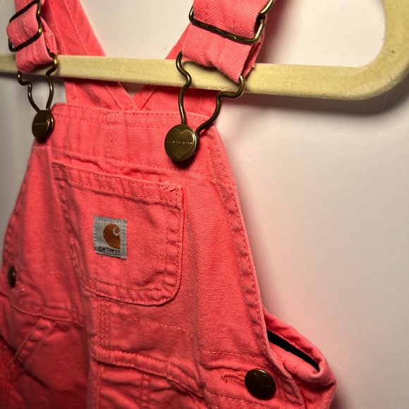Carhartt Pink Lemonade Denim Overalls 9m Adjustable straps pockets - Picture 1 of 5